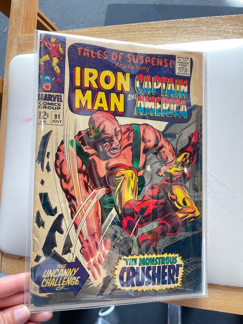 Marvel Iron Man and Captain America Comic Cover Art - Red, Yellow